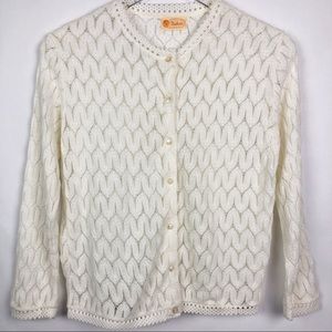 Vintage Cream/White Nasharr Button Up Sweater